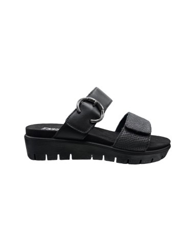 Enval Soft 7790100 sandali donna in pelle nero Enval Soft - 1 Enval Soft sandali donna linea comoda in vera pelle con apertura v