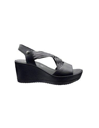 Enval Soft 7784700 sandali donna in pelle nero Enval Soft - 1 Enval Soft sandali donna linea comoda in vera pelle con chiusura e
