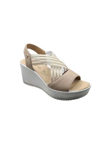 Enval Soft 7784711 sandali donna in pelle taupe Enval Soft - 2 Enval Soft sandali donna linea comoda in vera pelle con chiusura 