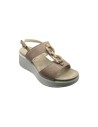 Enval Soft 7792211 sandali donna in pelle taupe Enval Soft - 2 Enval Soft sandali donna linea comoda in vera pelle con chiusura 