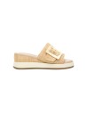 Carmela 162228 sandali donna in tessuto beige Carmela - 1 Carmela Shoes sandali donna in tessuto rafia con comoda zeppa 