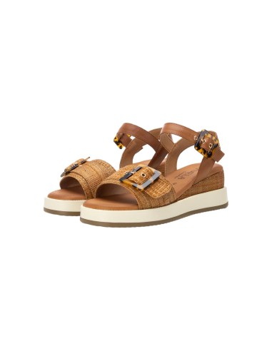 Carmela 162227 sandali donna in tessuto camel Carmela - 2 Carmela Shoes sandali donna in tessuto rafia con chiusura fibbia 