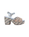 Carmela 162224 sandali donna in pelle jeans Carmela - 1 Carmela Shoes  sandali donna con tacco in pelle con chiusura fibbia 