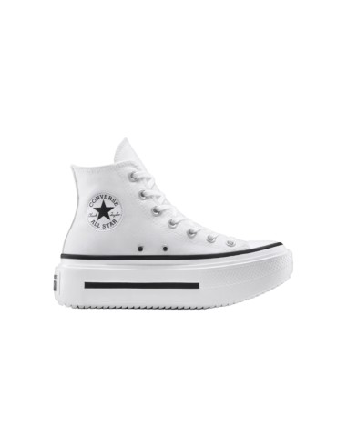Converse Ctas Lift Double Stack Hi A12976C sneakers donna in tela bianco nero Converse - 1 Converse Ctas Lift Double Stack Hi A1