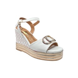 Nazareno Gabrielli 7315 sandali donna in pelle bianco 2