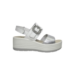 Igi&Co 7667333 sandali donna in pelle bianco argento