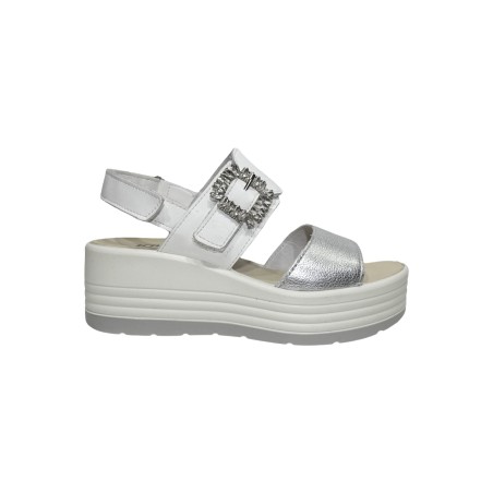 Igi&Co 7667333 sandali donna in pelle bianco argento
