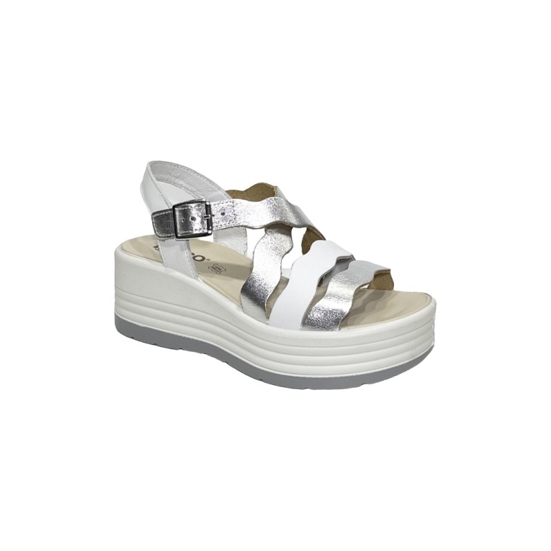 Igi&Co 7667111 sandali donna in pelle argento/bianco