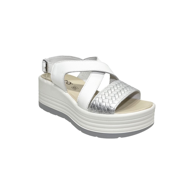 Igi&Co 7667422 sandali donna in pelle bianco/argento