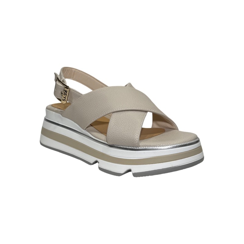Keys K-11013 sandali donna in pelle color beige