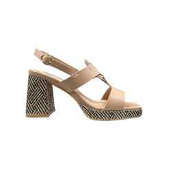 Queen Helena ZM9953 sandali donna in similpelle nude
