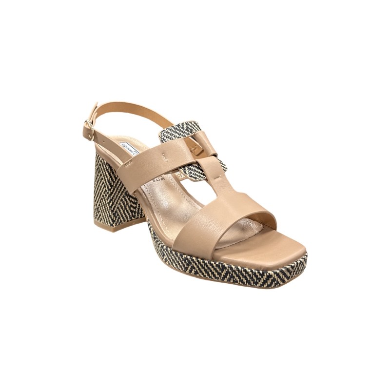 Queen Helena ZM9953 sandali donna in similpelle nude