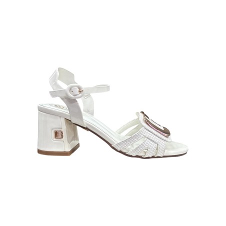 Laura Biagiotti 9049 sandali donna in vernice bianco