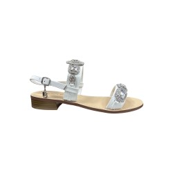 Laura Biagiotti 9019 sandali donna in similpelle bianco