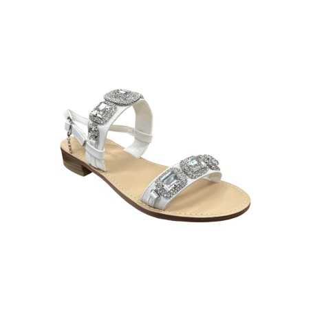 Laura Biagiotti 9019 sandali donna in similpelle bianco