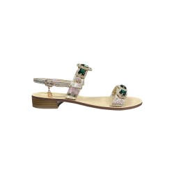 Laura Biagiotti 9019 sandali donna in similpelle oro/verde