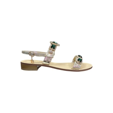 Laura Biagiotti 9019 sandali donna in similpelle oro/verde