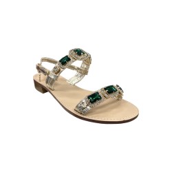 Laura Biagiotti 9019 sandali donna in similpelle oro/verde 2