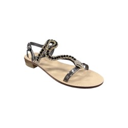 Laura Biagiotti 9002 sandali donna in vernice nero fumo