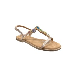 Keys K-10951 sandali donna in pelle camoscio colore rosa/oro