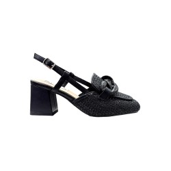 Keys K-10630 sandali donna in rafia nero