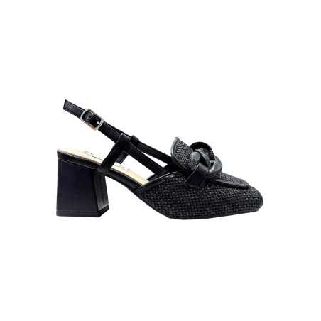 Keys K-10630 sandali donna in rafia nero