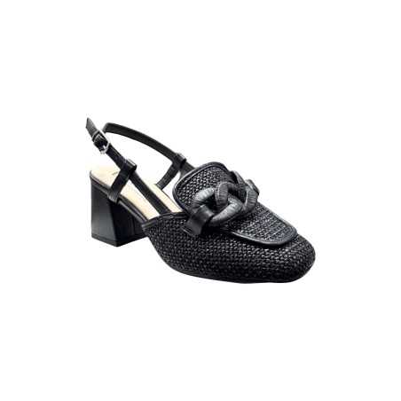 Keys K-10630 sandali donna in rafia nero