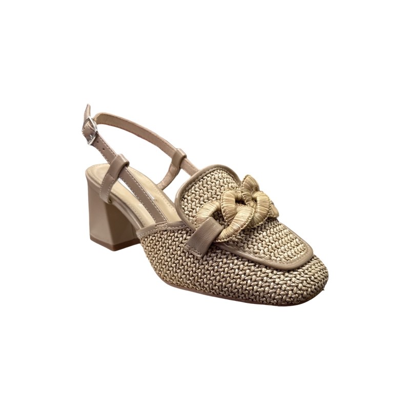 Keys K-10630 sandali donna in rafia color nocciola