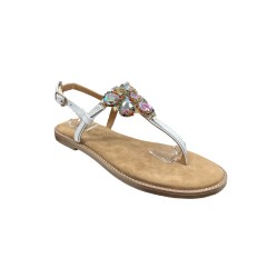 Keys K-10952 sandali donna in camoscio color bianco