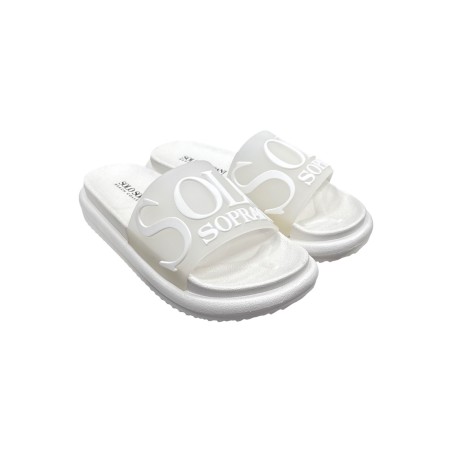 Solo Soprani Beach SSW519N95 sandali donna con fascia semi trasparente bianco
