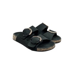 Solo Soprani Beach SSW519N21 sandali donna in nabuk nero
