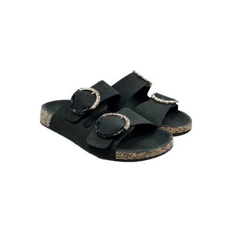 Solo Soprani Beach SSW519N21 sandali donna in nabuk nero