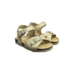 Bionatura 22B1005-B-CUPBEI sandali bambina in camoscio beige/oro