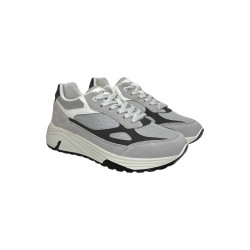 Igi&Co 7637833 sneakers uomo in camoscio e tessuto grigio perla 2
