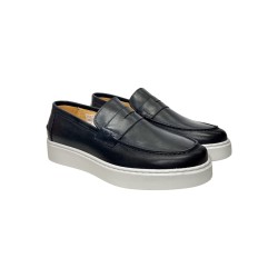 Exton 832 mocassini uomo in pelle blu marine 2
