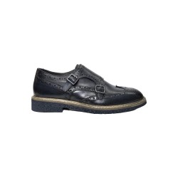 Exton 8143 scarpe eleganti uomo in pelle blu