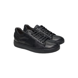 Exton 877 sneakers uomo in pelle total black