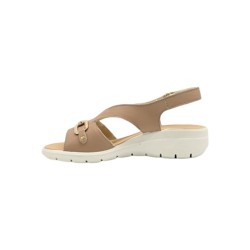 Enval Soft 7777022 sandali donna in pelle beige scuro 2
