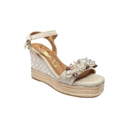 Nazareno Gabrielli 7311 sandali donna in pelle beige 2