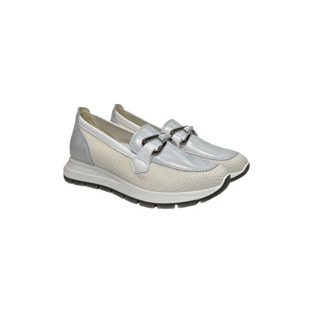 Igi&Co 7659733 mocassini donna in pelle laminato argento