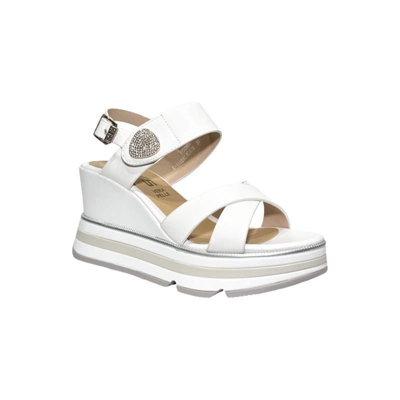 Keys K-11021 sandali donna in pelle color bianco