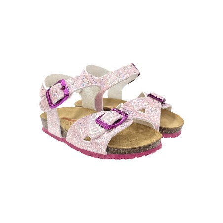 Bionatura CHIARA-I-A-CUPRS sandali bambina in pelle rosa multicolor