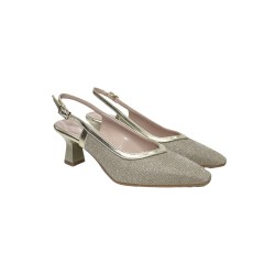 Sofia 360 sandali donna satinati in pelle laminata platino 2
