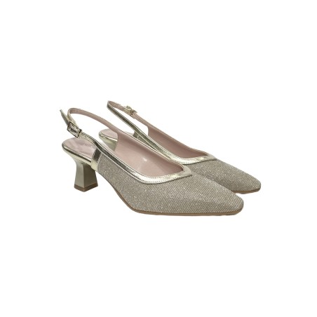 Sofia 360 sandali donna satinati in pelle laminata platino