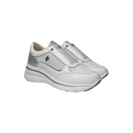Keys K-10601 slip on donna in pelle bianco grigio