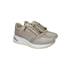 Keys K-10552 sneakers donna in pelle beige oro 2