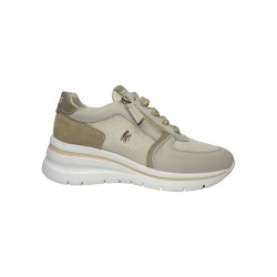 Keys K-10600 sneakers donna in pelle e camoscio beige platino