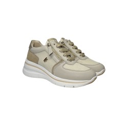 Keys K-10600 sneakers donna in pelle e camoscio beige platino 2