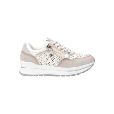 Xti 143729 sneakers donna in similpelle e camoscio bianco grigio
