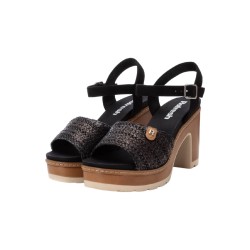 Refresh 172704 sandali donna in tessuto rafia nero 2